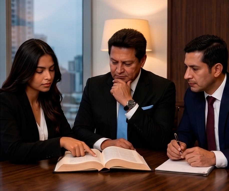 Equipo revisando caso
